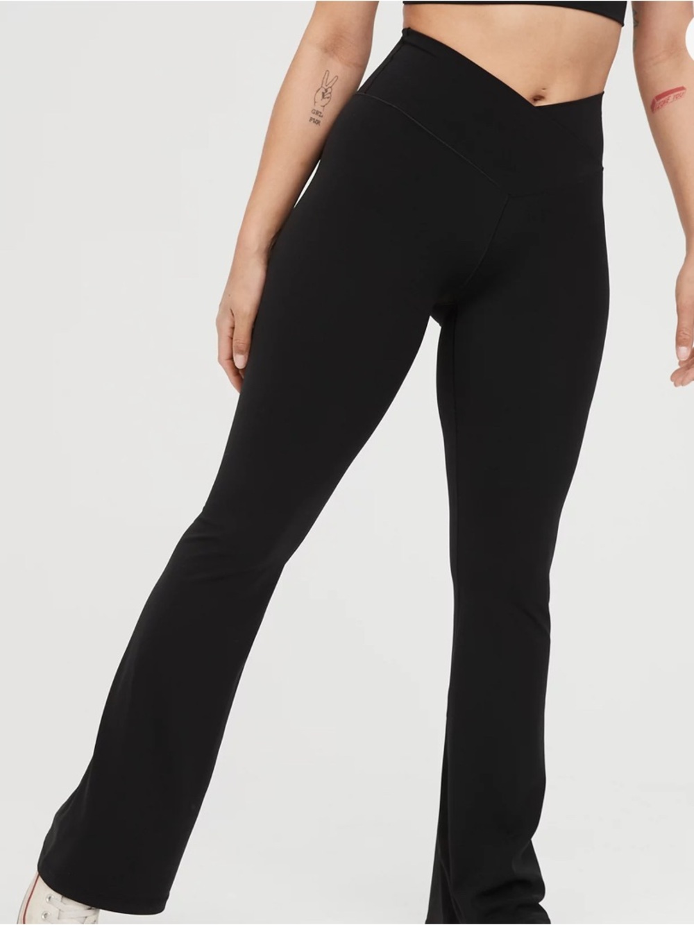 Aerie offline  High-Waist crossover  Black Flare Pants